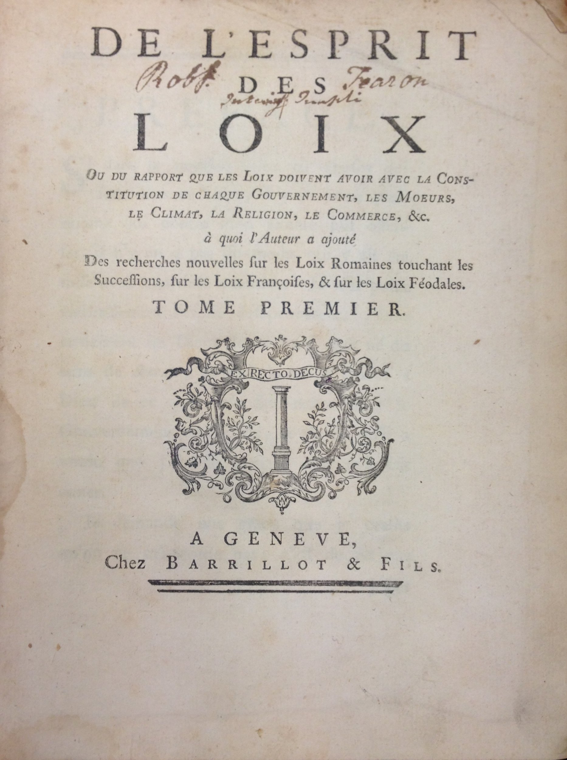 Montesquieu The Spirit of the Laws Book XI- Excerpts