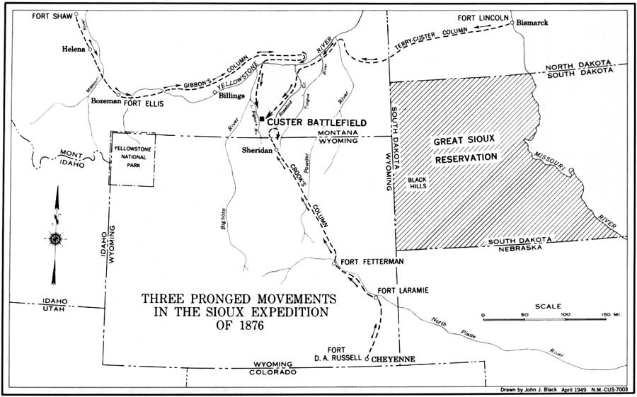 Three Pronged Movements in the Sioux Expedition of 1876