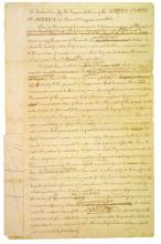 The rough draft of The Declaration of Independence written in June, 1776. 